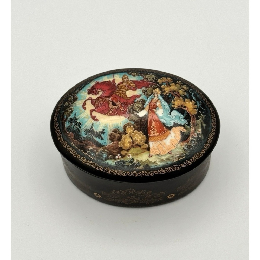 1991 Kholui Russian Musical Trinket Box Vasilisa The Beautiful Sergei Devyatkin